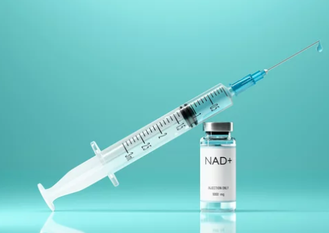 What is NAD diagram showing how nicotinamide adenine dinucleotide supports cellular energy production and healthy aging in physician-guided injection programs